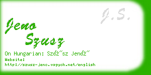 jeno szusz business card